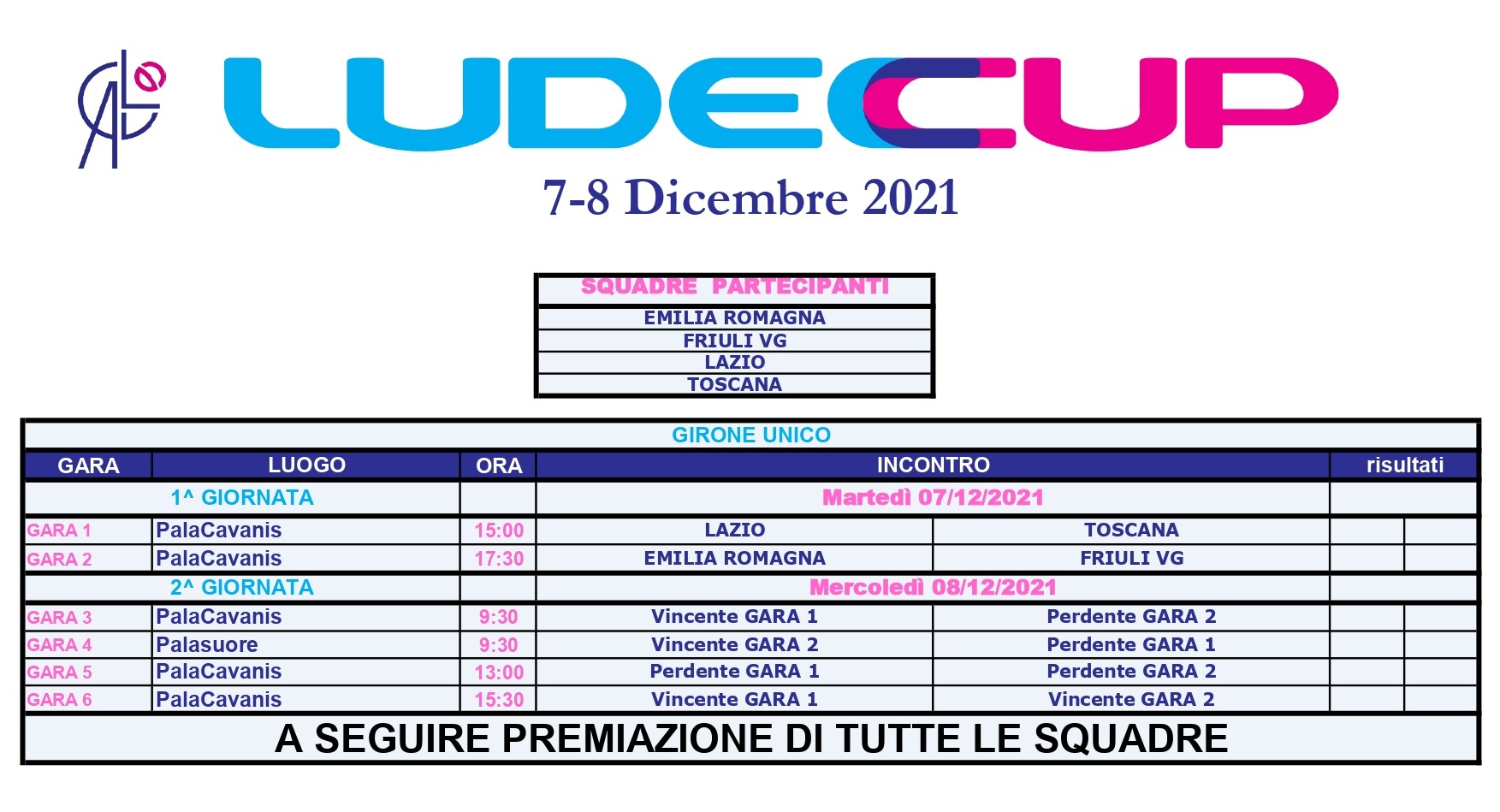 LudecCup 2021 Programma